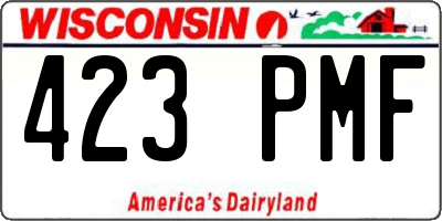 WI license plate 423PMF