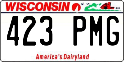 WI license plate 423PMG