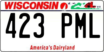 WI license plate 423PML