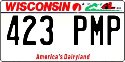 WI license plate 423PMP