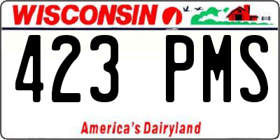 WI license plate 423PMS