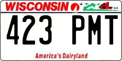 WI license plate 423PMT