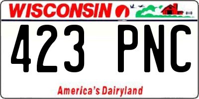 WI license plate 423PNC