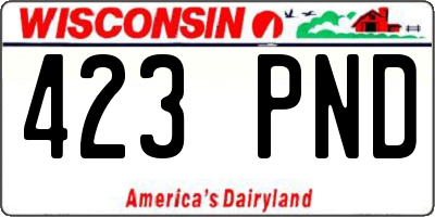 WI license plate 423PND