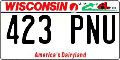 WI license plate 423PNU