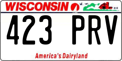WI license plate 423PRV