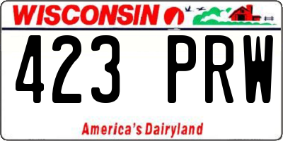 WI license plate 423PRW