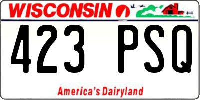 WI license plate 423PSQ