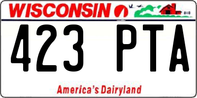 WI license plate 423PTA