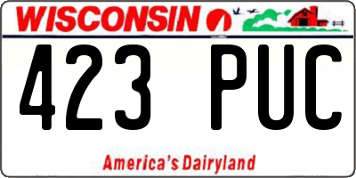 WI license plate 423PUC