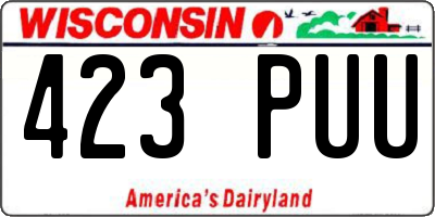 WI license plate 423PUU