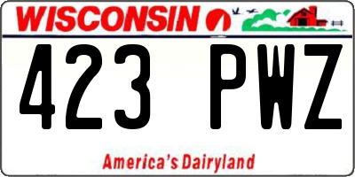 WI license plate 423PWZ