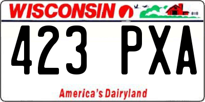 WI license plate 423PXA