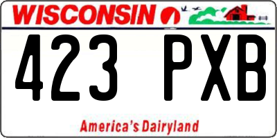 WI license plate 423PXB