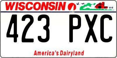 WI license plate 423PXC