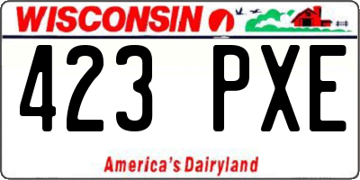 WI license plate 423PXE