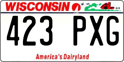 WI license plate 423PXG