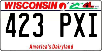WI license plate 423PXI