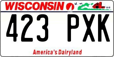 WI license plate 423PXK