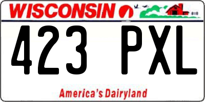 WI license plate 423PXL