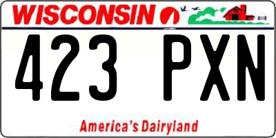 WI license plate 423PXN