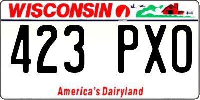 WI license plate 423PXO