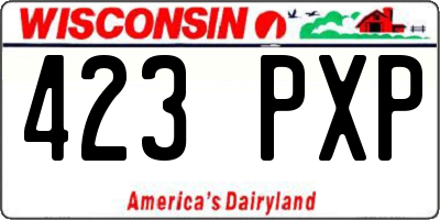 WI license plate 423PXP
