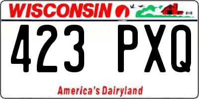 WI license plate 423PXQ