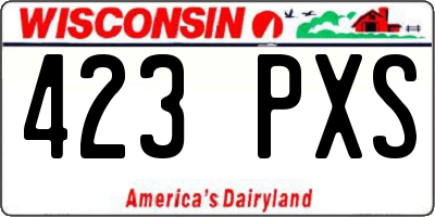 WI license plate 423PXS