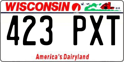 WI license plate 423PXT