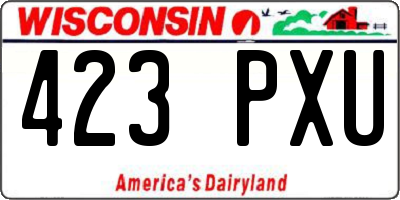 WI license plate 423PXU