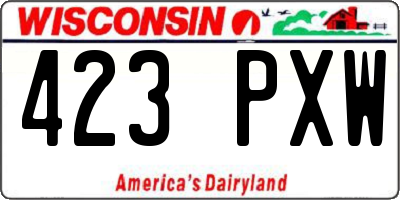 WI license plate 423PXW