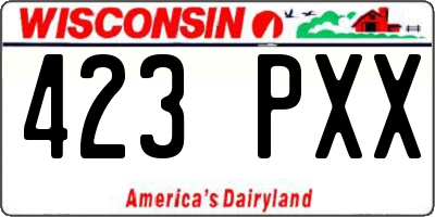 WI license plate 423PXX