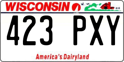 WI license plate 423PXY