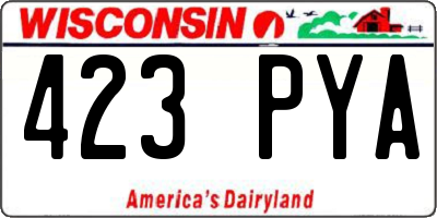 WI license plate 423PYA