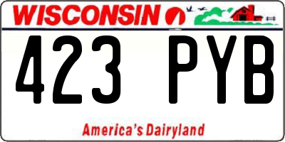 WI license plate 423PYB