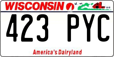 WI license plate 423PYC