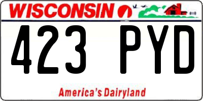 WI license plate 423PYD