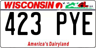 WI license plate 423PYE