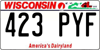 WI license plate 423PYF
