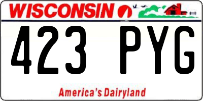 WI license plate 423PYG
