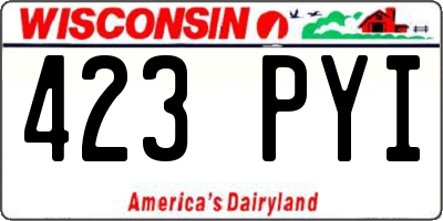 WI license plate 423PYI
