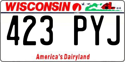 WI license plate 423PYJ