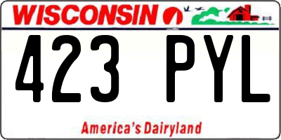 WI license plate 423PYL