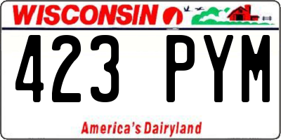 WI license plate 423PYM