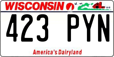 WI license plate 423PYN