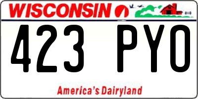 WI license plate 423PYO