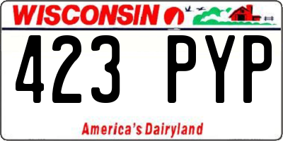 WI license plate 423PYP
