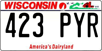 WI license plate 423PYR