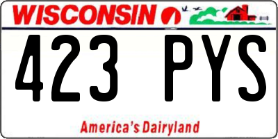 WI license plate 423PYS